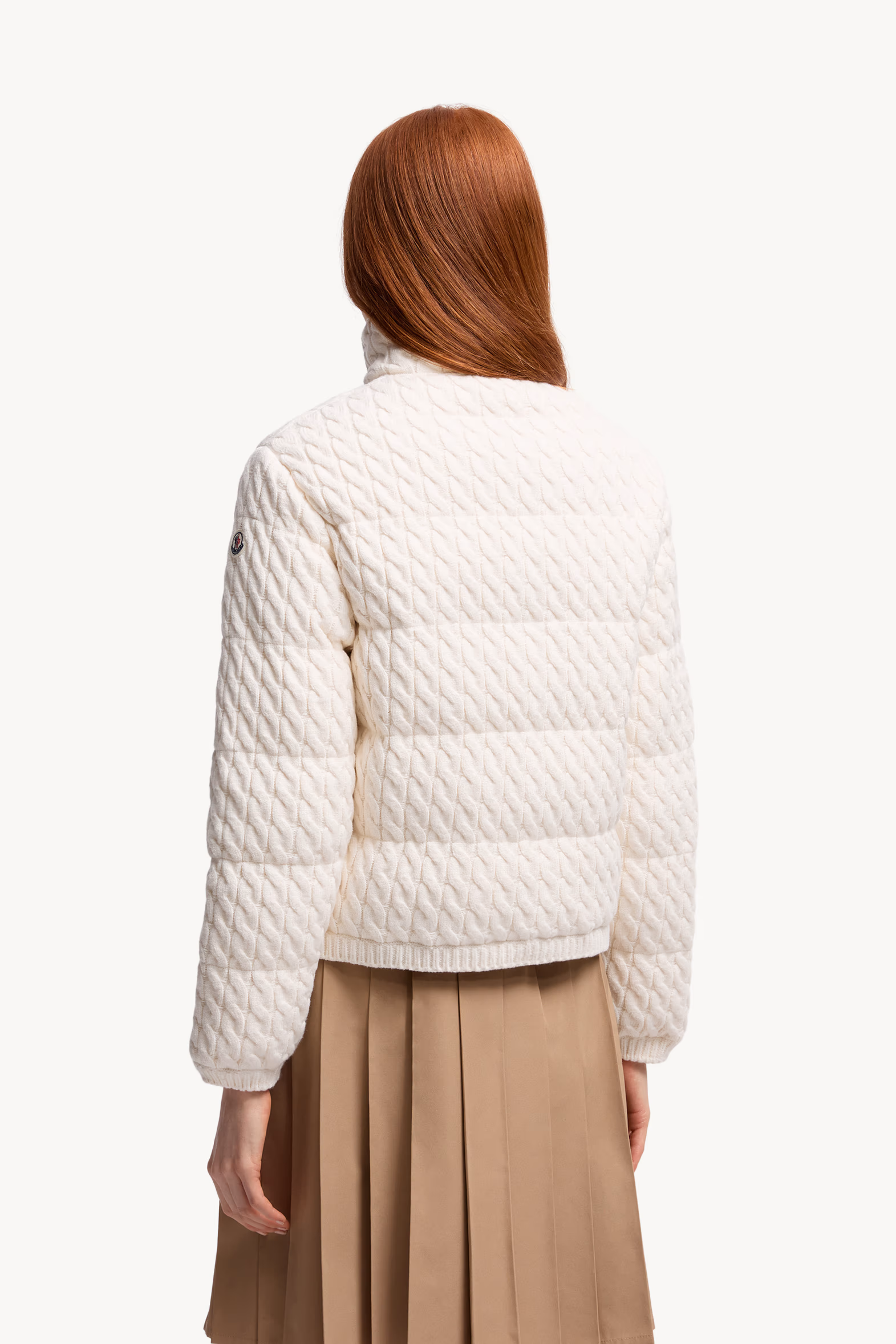Padded Wool & Cotton Zip-Up Cardigan Women White Moncler 5